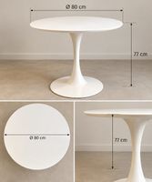 Kopie Saarinen Tulip Tisch, 80cm Durchmesser, rund, weiss