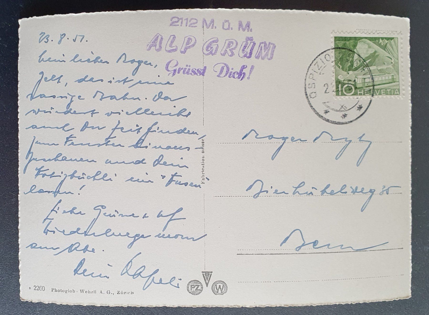 Cartoline postali: Berninabahn mit Piz Cambrena 1951 – Usato da Kreuzlingen venduto da Rschweiz1 1