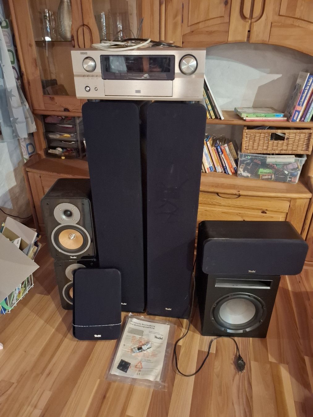 Denon Home cinéma: Denon Receiver mit 5.1 Teufel Boxen system – D'occasion à Wildensbuch par sim_5d52