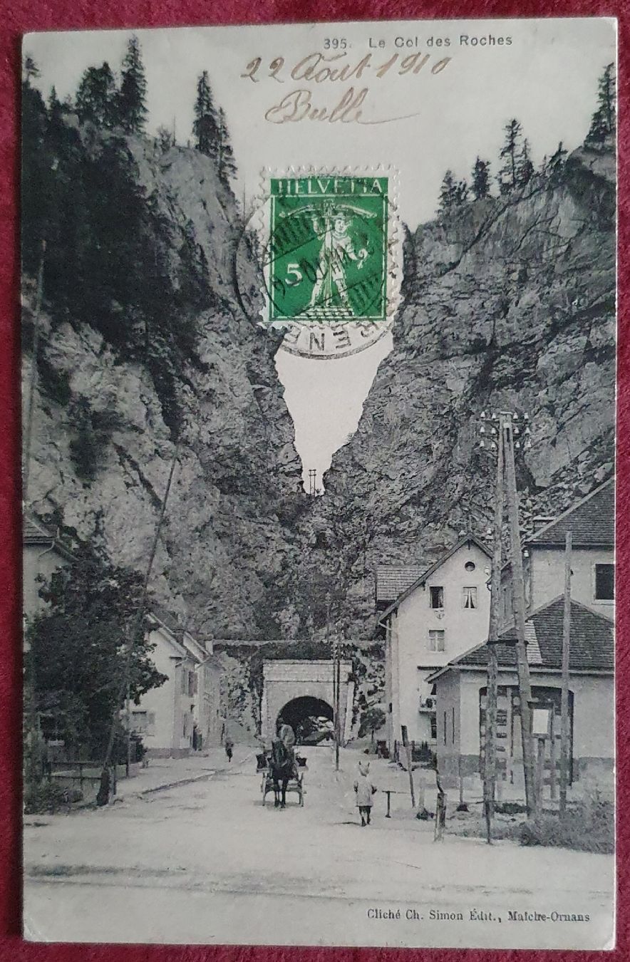 Cartoline postali: Les Brenets - Col des Roches, 1910 – Usato da Kreuzlingen venduto da Rschweiz1