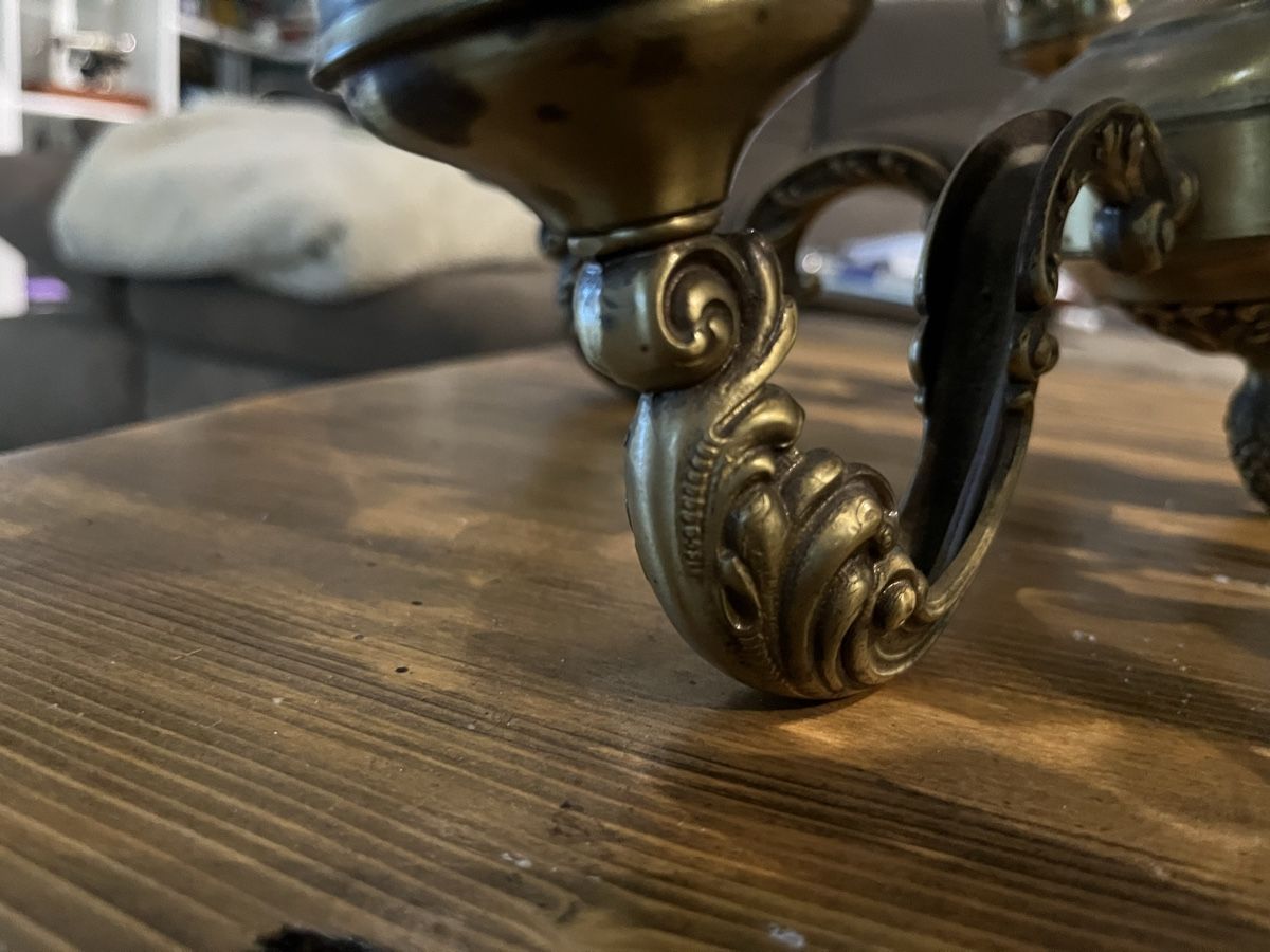 Lustres & lampes de plafonds: Deckenlampe Messing mit 5 Gläsern verziert gebraucht – D'occasion à Buchs ZH par JPK7 3