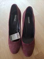 Quazi IZVNO Wildleder Pumps, Bordeaux Rot, Gr. 38 - Neu!