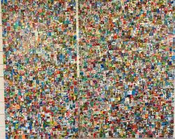 Wandbild Collage aus Briefmarken