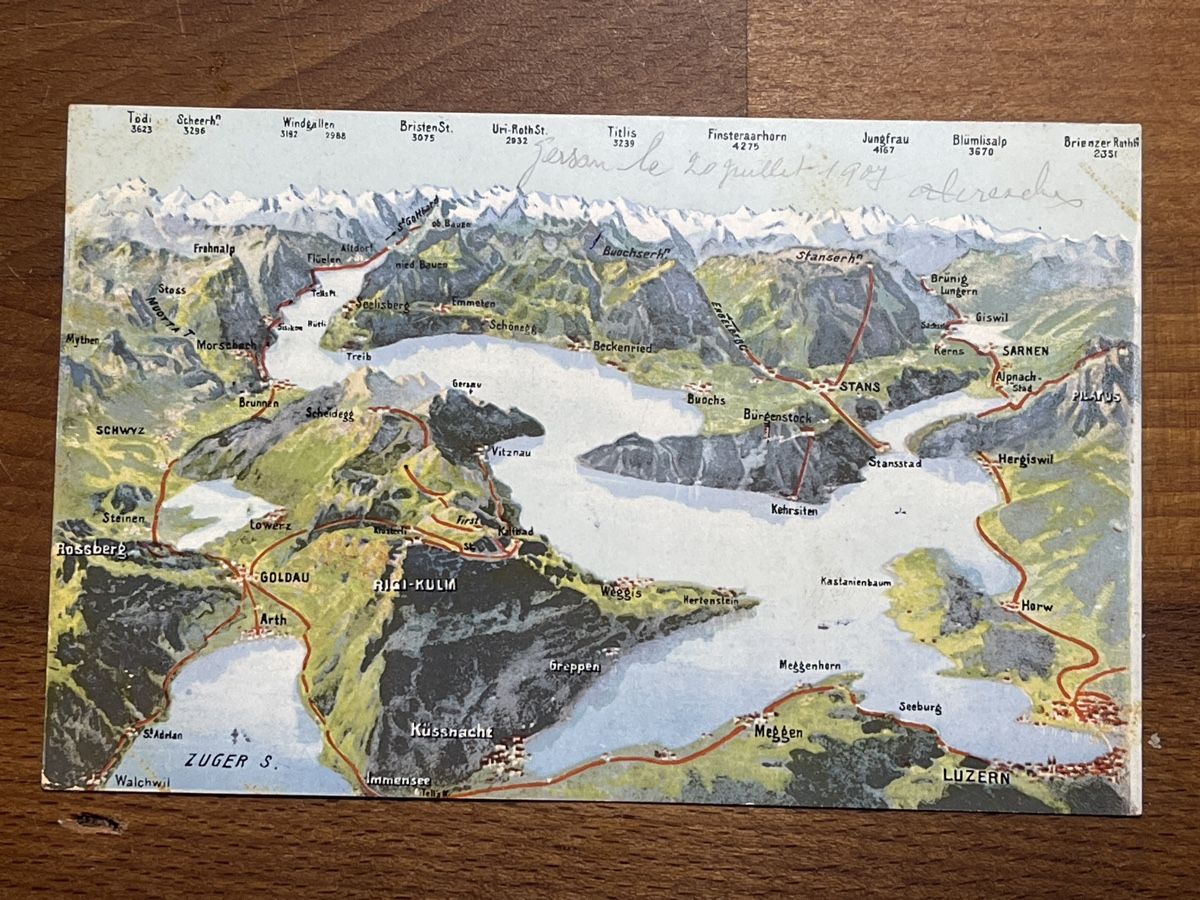 Cartoline postali: Alte Ansichtskarte von Vierwaldstättersee – Usato da Strengelbach venduto da Aschatan5