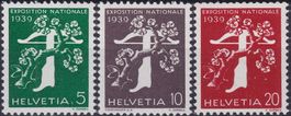 1939, 232yRm-234yRM (Landi) Rollenmarken postfrisch, K:70.-