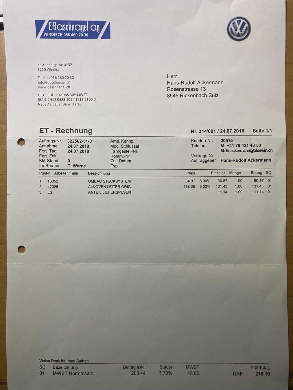 Scale: Alkoven Leiter original – Usato da Seuzach venduto da Piitschi 2