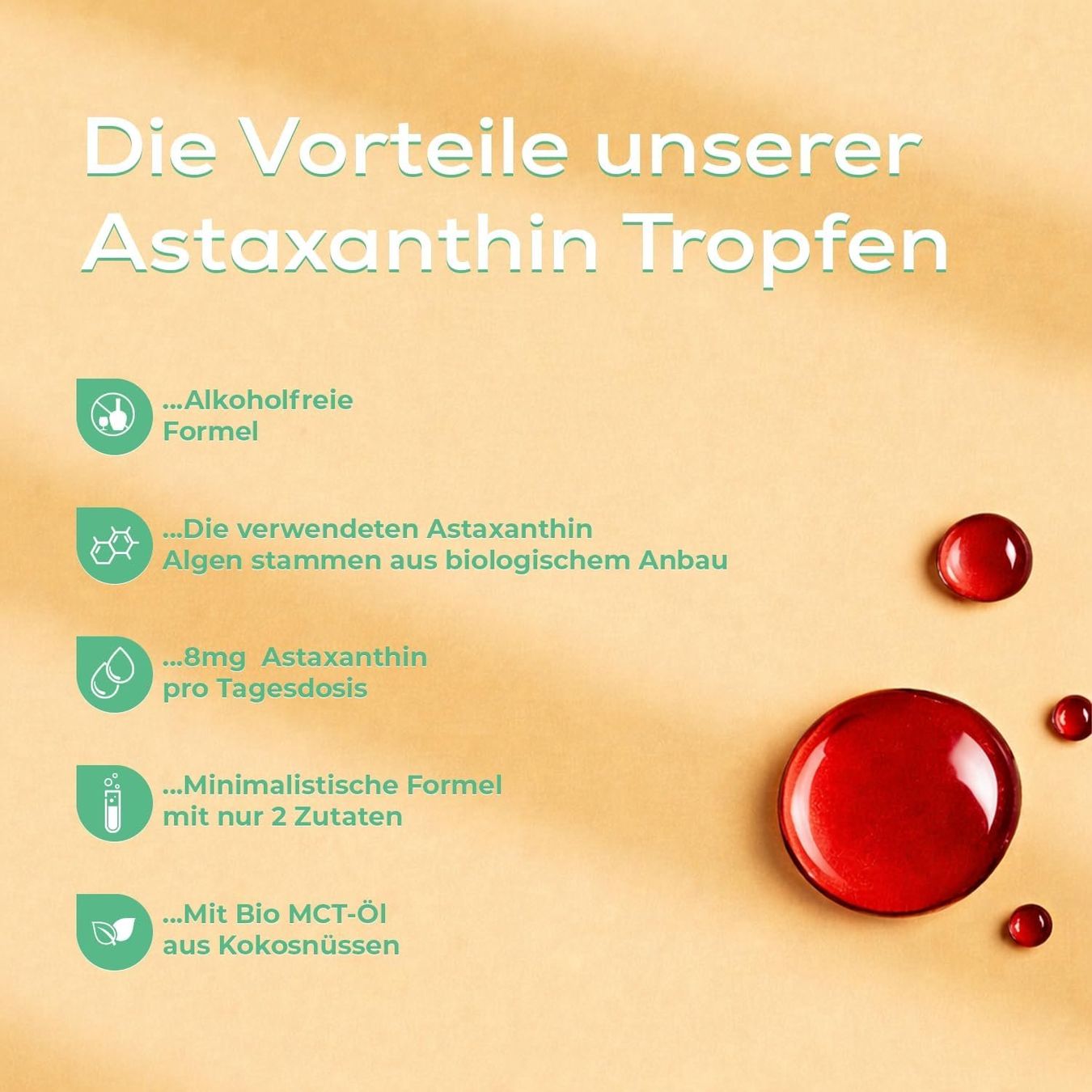 Cibi & Specialità: Astaxanthin Tropfen 8mg 30ml Vegan – Nuovo e nell'imballaggio originale da Suhr venduto da TradeMasters 3