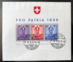 1936 Pro Patria Wehranleihe Block W8 ʘ "29.X.36"