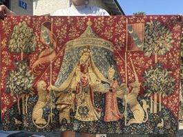 Wandteppich Motiv "Dame und Einhorn" Nr.1