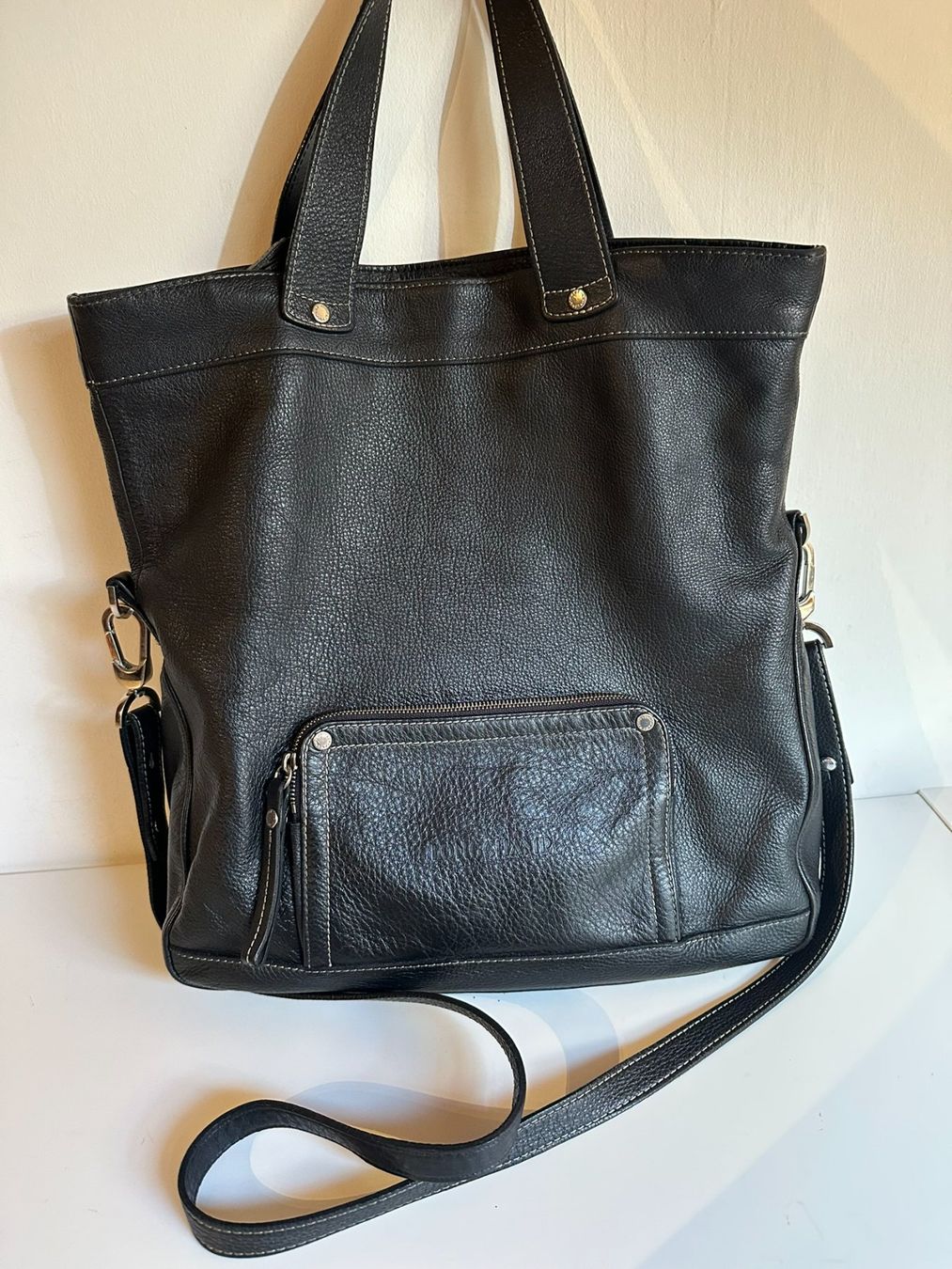 Longchamp Taschen für Damen: Sac cabas modulable LONGCHAMP cuir grainé noir – Gebraucht aus Bernex von euma1976