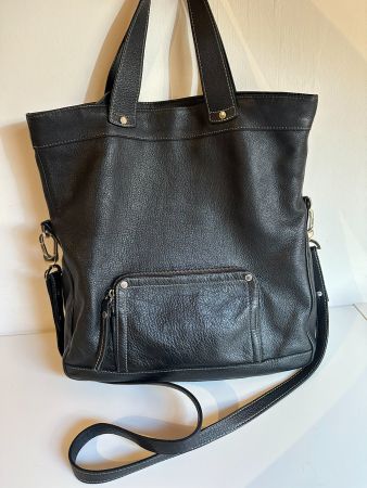 Sac cabas modulable LONGCHAMP cuir grainé noir