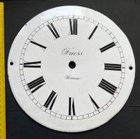 Antik Zifferblatt Friess Bienne Emaille m. Römischen Ziffern
