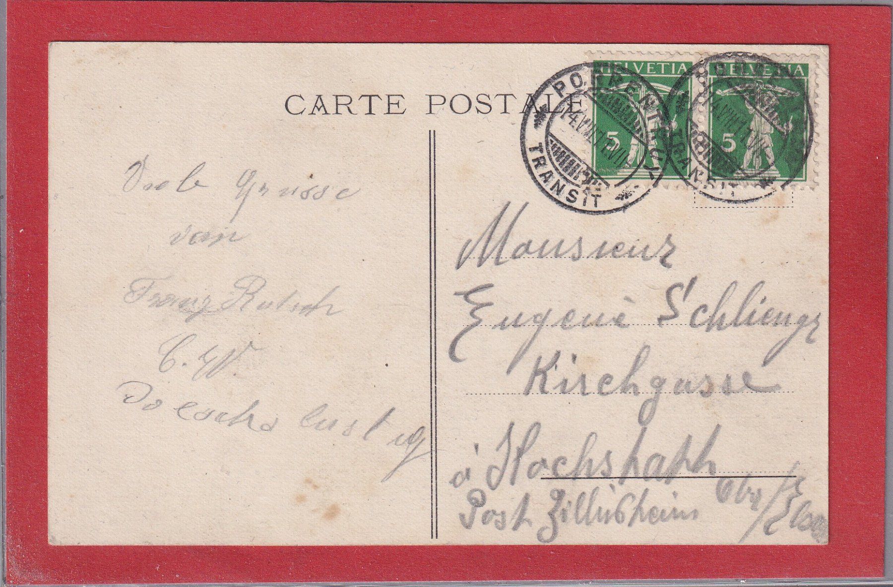 Cartoline postali: Bonfol - Restaurant / Café - 1911 – Usato da Orvin venduto da Pyaeschli 1