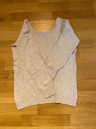 Feinstrick Pullover, beige meliert, Grösse M, Herbst 🍂