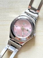 Swatch Damenuhr rosa Metallarmband 