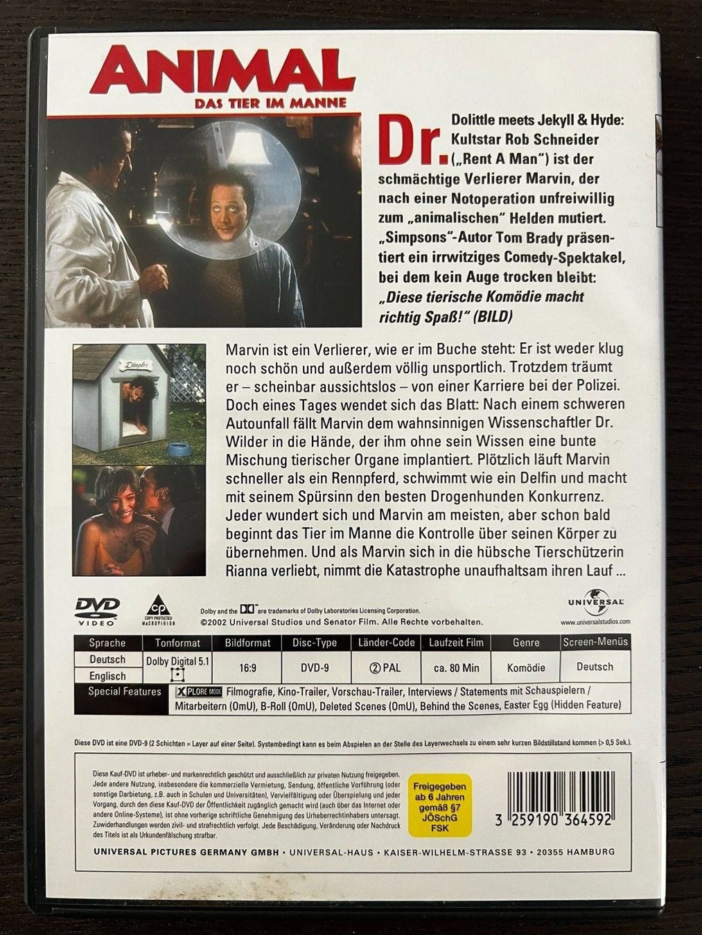 Tutti i DVDs: Animal - Das Tier im Manne – Usato da Zürich venduto da FilmFreunde 1