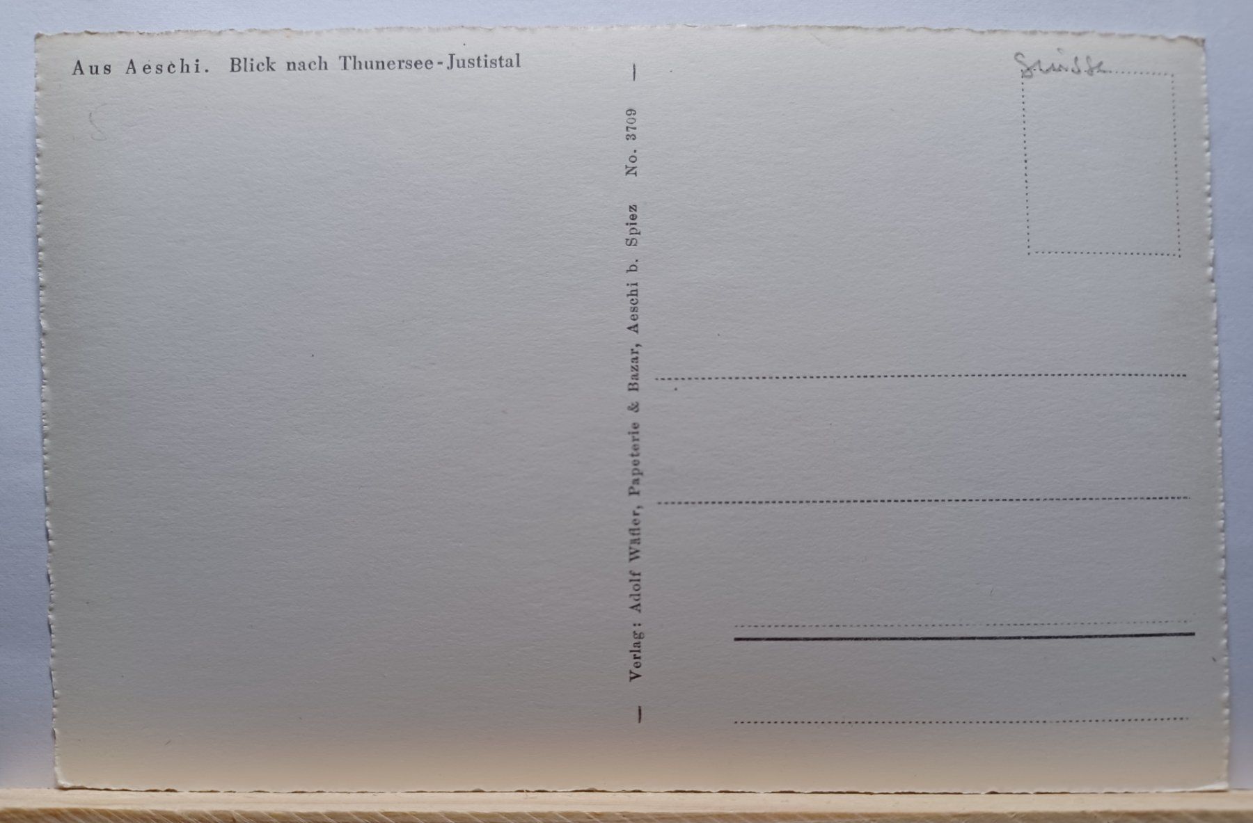 Cartoline postali: Aeschi, Blick nach Thunerssee-Justistal – Usato da Aarau Rohr venduto da mgvw 1