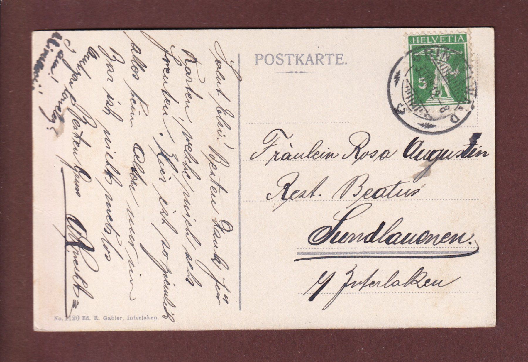 Cartoline postali: GRINDELWALD - Wetterhorn - 1912 – Usato da Pully venduto da nicecards 1