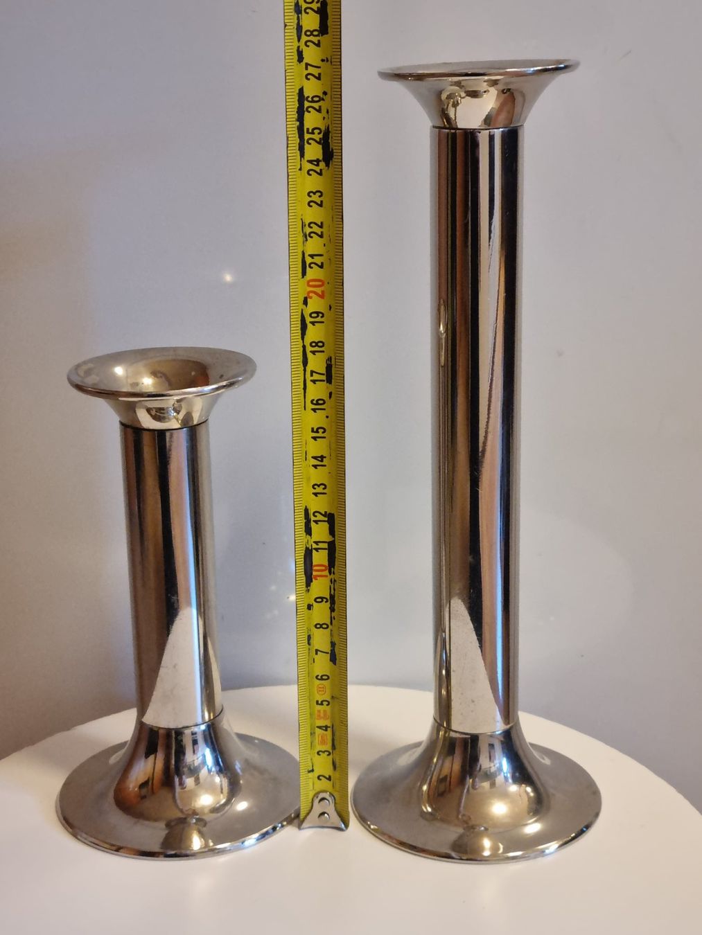 Portacandele: 2x Kerzenständer silber vernickelt Modern Classic – Usato da Scharnachtal venduto da devin03 3