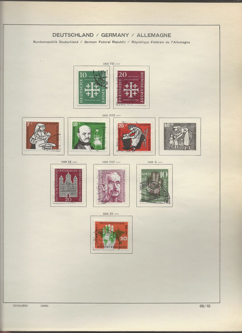 Tutti i francobolli: Marken Deutschland BRD 1955 bis 1958 – Usato da Au ZH venduto da xelagreb01 3