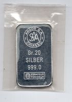 (2364) Silberbarren, 20 g, Argor, top