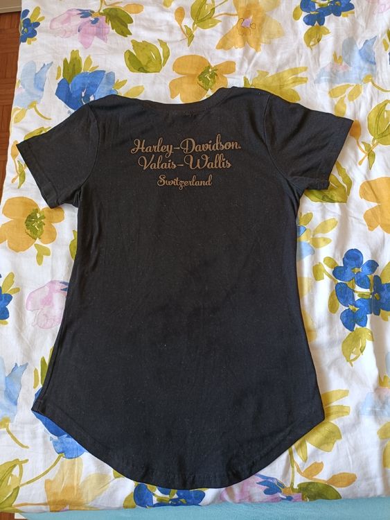 T-shirt Harley-Davidson Valais-Wallis XS femme noir doré 2