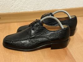 A. Testoni Black Leather Dress Shoes - Size 10 EU 44