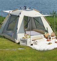 Neues schnellaufbauendes Familien Zelt mit Markise (beige)