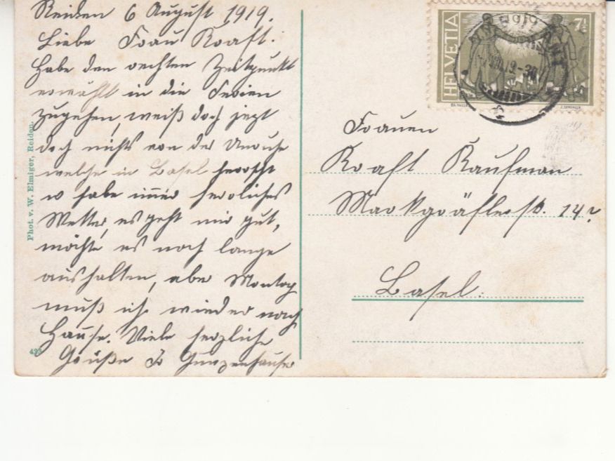 Cartoline postali: Reiden 1919 – Usato da Bürglen TG venduto da StampGraf 1