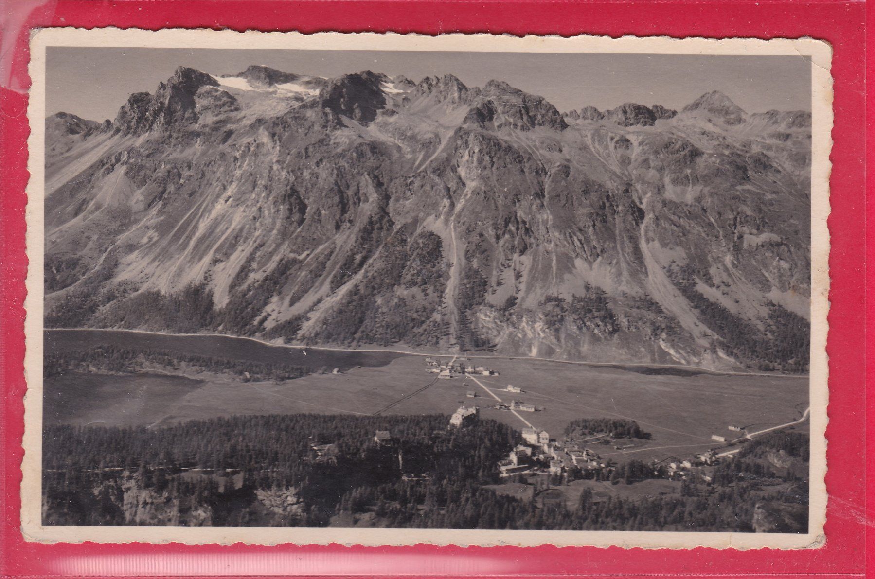 Cartoline postali: SILS IM ENGADIN, BLICK VON MARMORÉ, 16.8.1937 – Usato da Oberrieden venduto da Gebirgsstelze