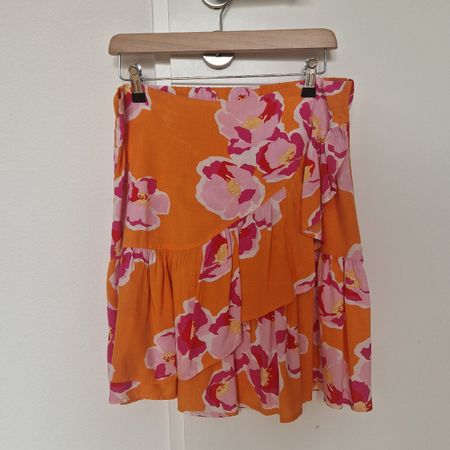 Jupe Blumenrock orange pink Gr. L