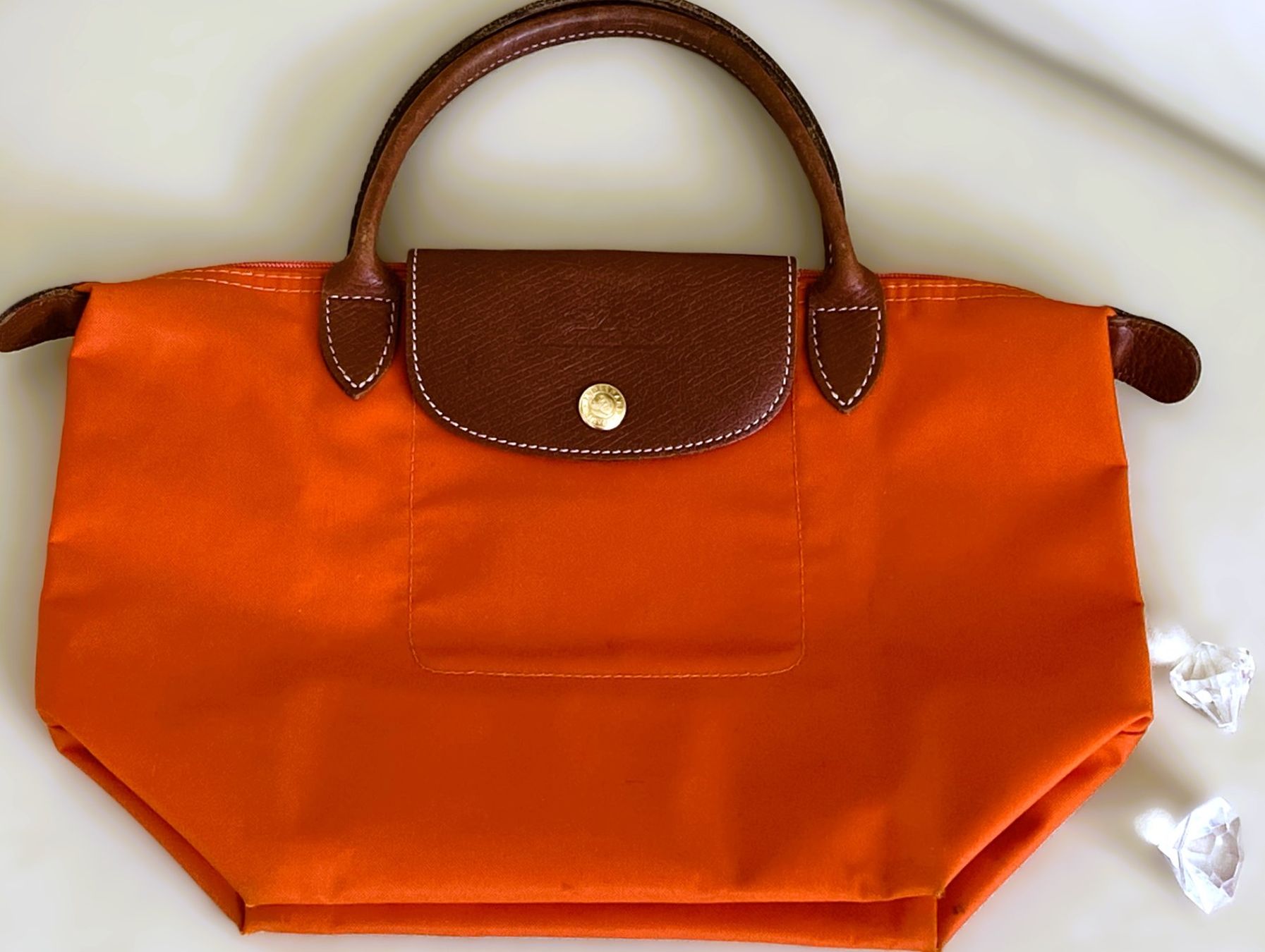 Longchamp Borse: Longchamp Le Pliage Tasche Orange Shopper – Usato da Allschwil venduto da Rosenfee