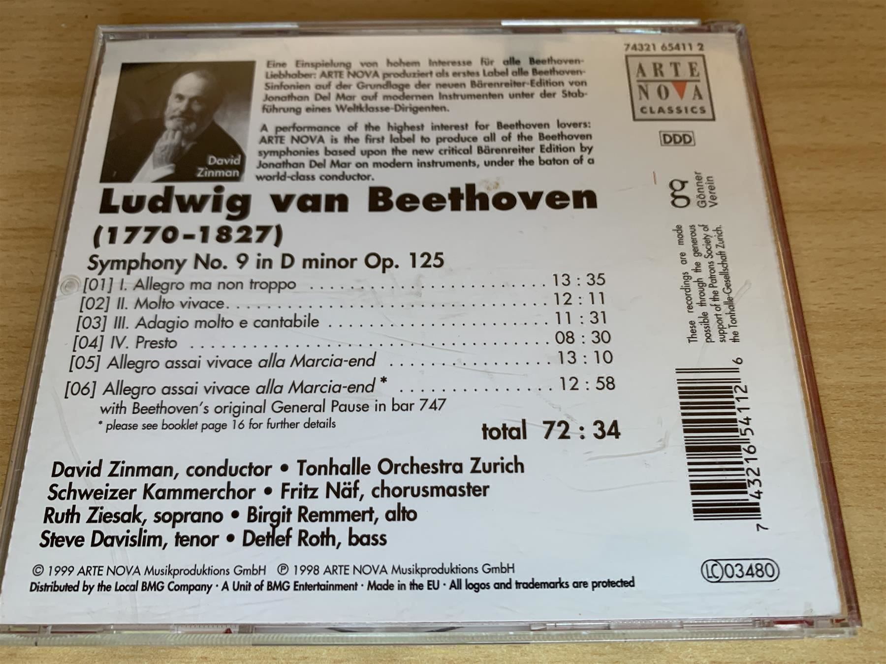 CDs: Ludwig van Beethoven - Symphony No. 9 – Gebraucht aus Rikon im Tösstal von Alpenmutz 1