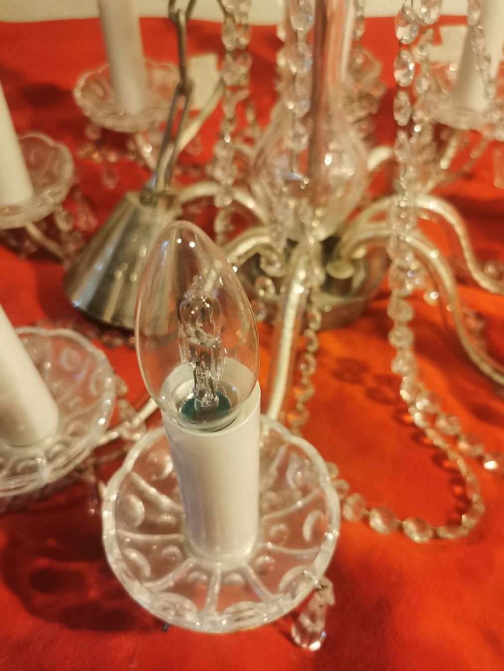 Lampadari & plafoniere: Rustikaler Glas Kronleuter mit Glasgirlanden – Usato da Mellingen venduto da fra_g7y8 5