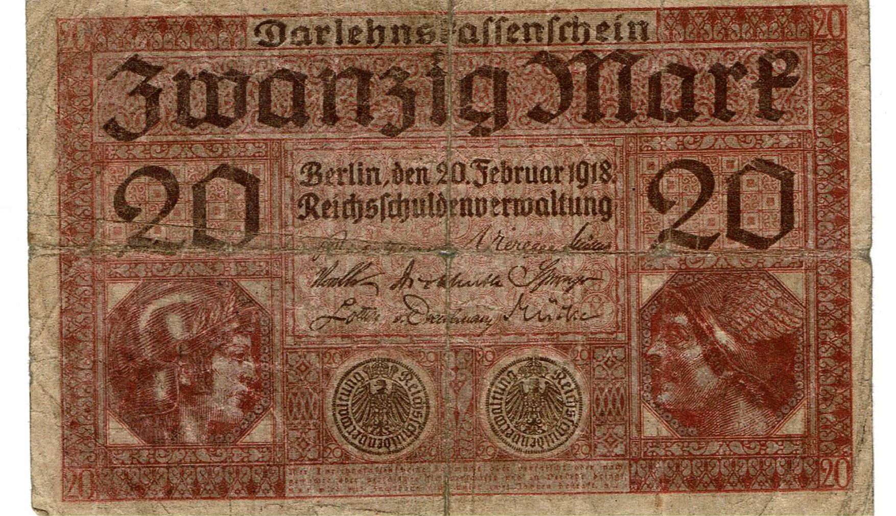 Banconote: Berlin 20 Mark 20.02.1918 SS – Usato da Steffisburg venduto da ber_8htf