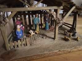Rustikale handg. Weihnachtsgrippe Grippenfiguren