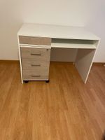 Schreibtisch mit Schubladenelement, weiss/Holzoptik, gut ...