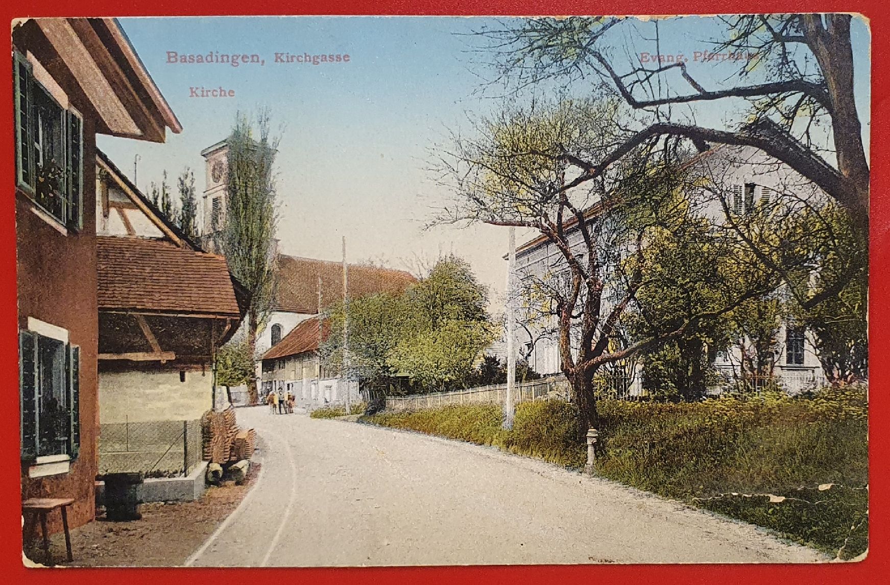 Ansichtskarten: Basadingen 1918 - Kirchgasse – Gebraucht aus Kreuzlingen von Rschweiz1
