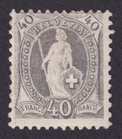 Nr. 69C Stehende Helvetia ungebraucht * Kat: 1500.- + Befund