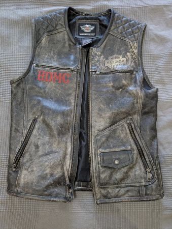 Original Harley Davidson Leder Gilet Grosse M