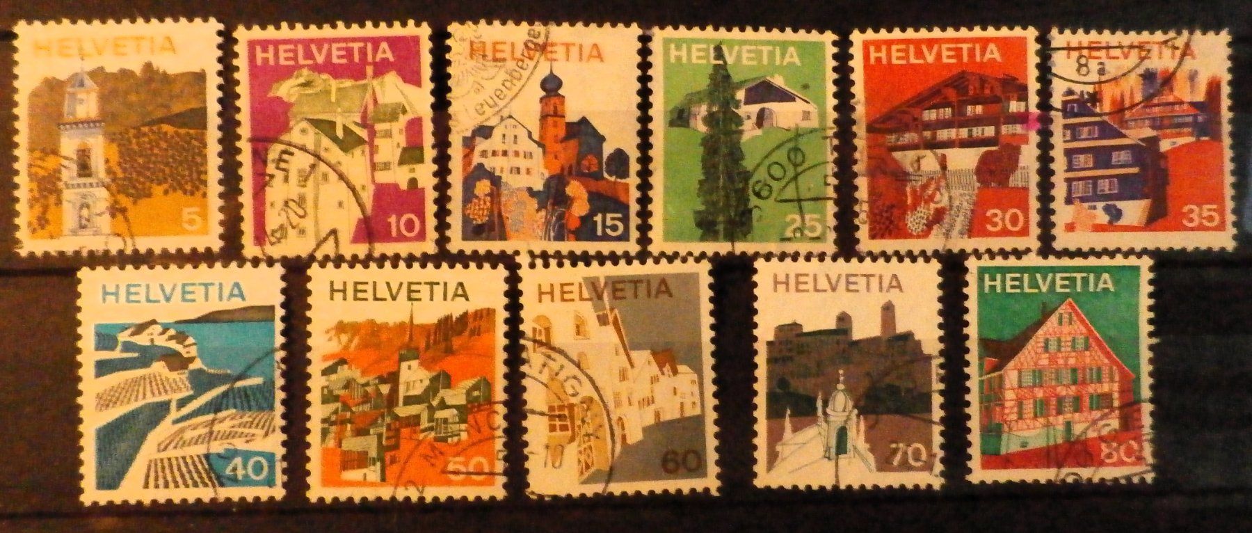 Alle Briefmarken: CH1973/75 Landschaftsbilder – Gebraucht aus Kehrsatz von Bernherb2