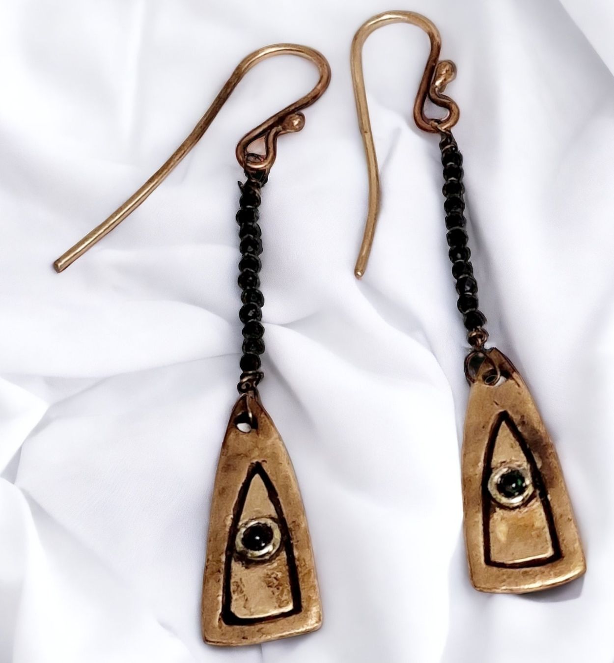 Boucles d'oreille: Ohrhänger. Bronze, schwarzer Opal & Turmalin – Neuf avec emballage d'origine à Aarau par Schmuckhoehle_MD 2