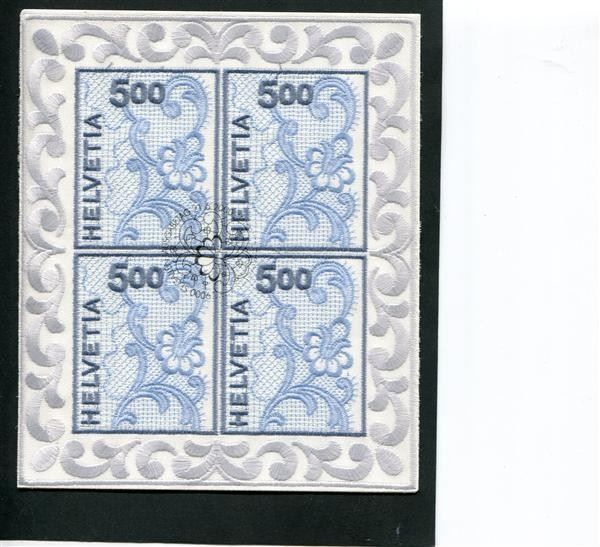 Tutti i francobolli: 2000 Stickereiblock mit ET-Stempel – Usato da Winterthur venduto da Kyoung