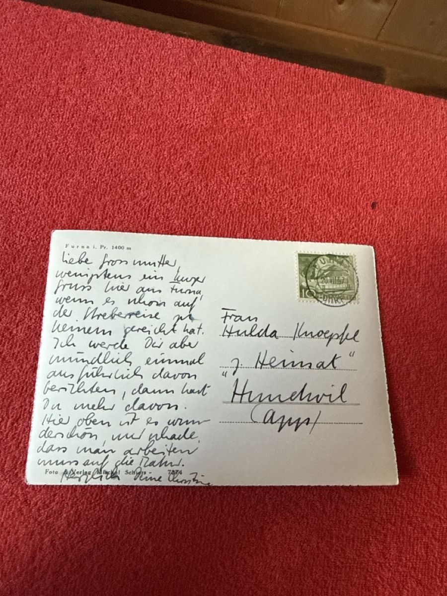 Cartoline postali: Ak Furna  1957 – Usato da St. Antönien venduto da and_75rc 1