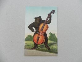 Karte Jux Humor Lustig Bär Bären Musik Bassgeige 1908 Bern