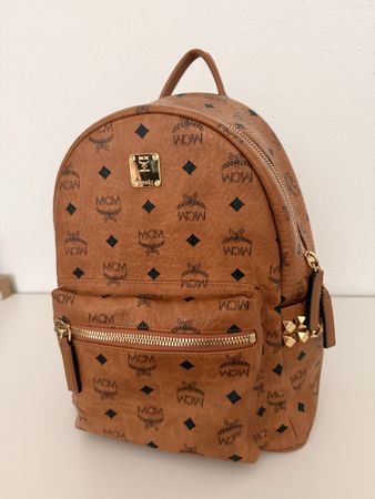 MCM Rucksack braun Cognac Monogramm Leder Damen