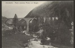 Albulabahn Albula Bahn zwischen Preda + Bergün alte Karte