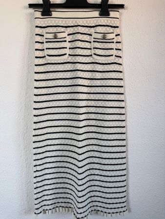 Jupe midi en maille rayée Sandro – Taille 36