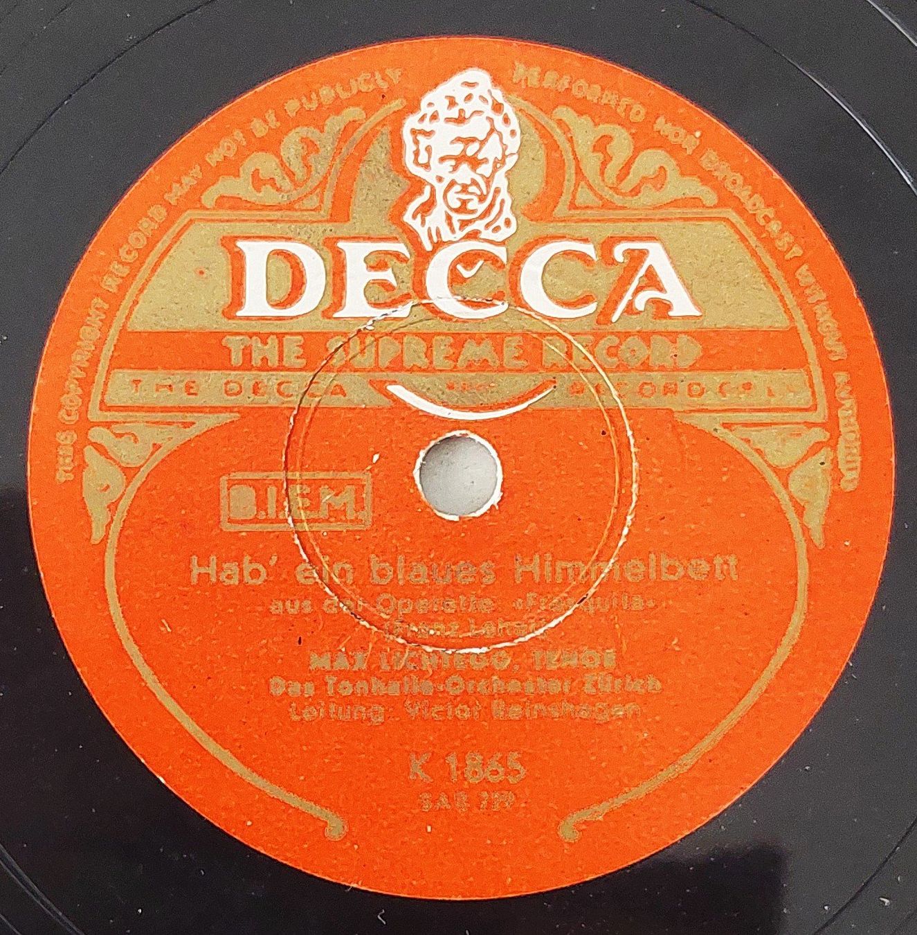Dischi in vinile: Schellackplatte 'Immer nur lächeln' (Lehar) Max Lichtegg – Usato da Uitikon Waldegg venduto da Boots15 2