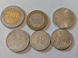 Gabon circulating coins,delivery mi Sept